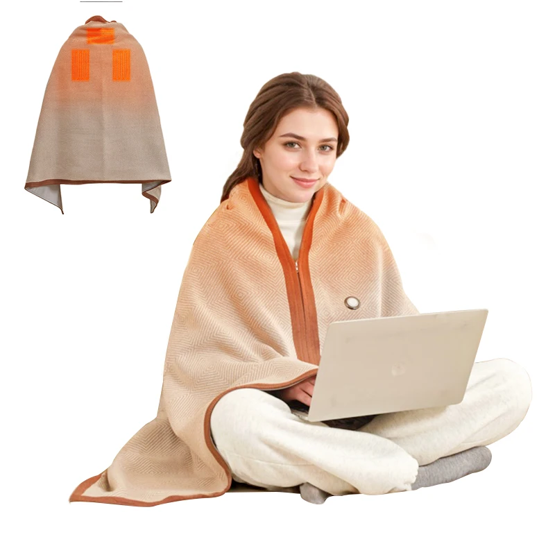 

Machine washable zipper cordless heated shawl