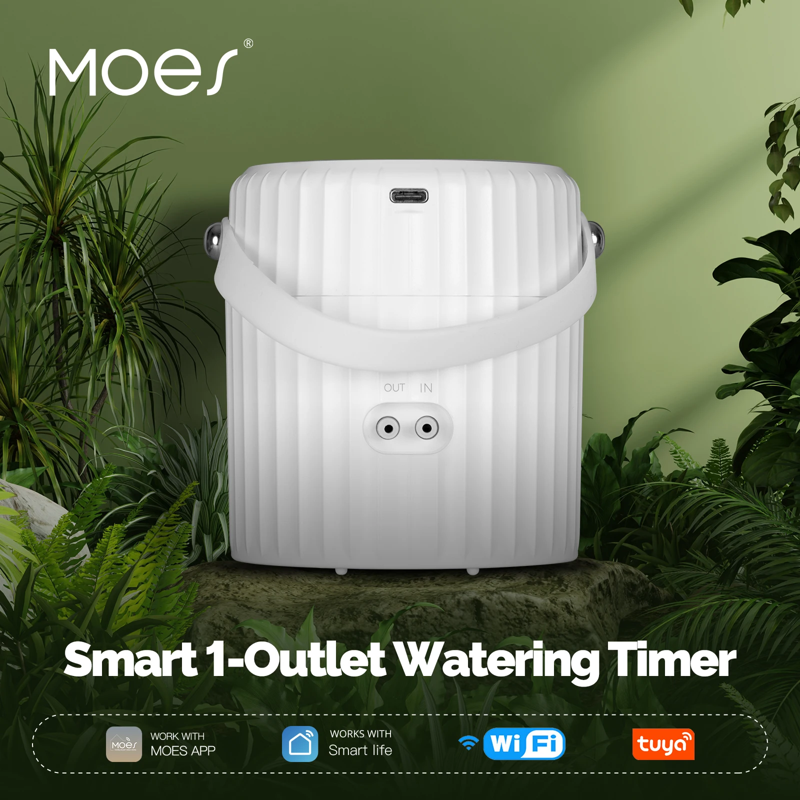 

MOES Tuya WiFi Smart 1-Outlet Watering Timer Water Pump Device Irrigation System Garden Tools Sprinkler Design Auto Mode Manual