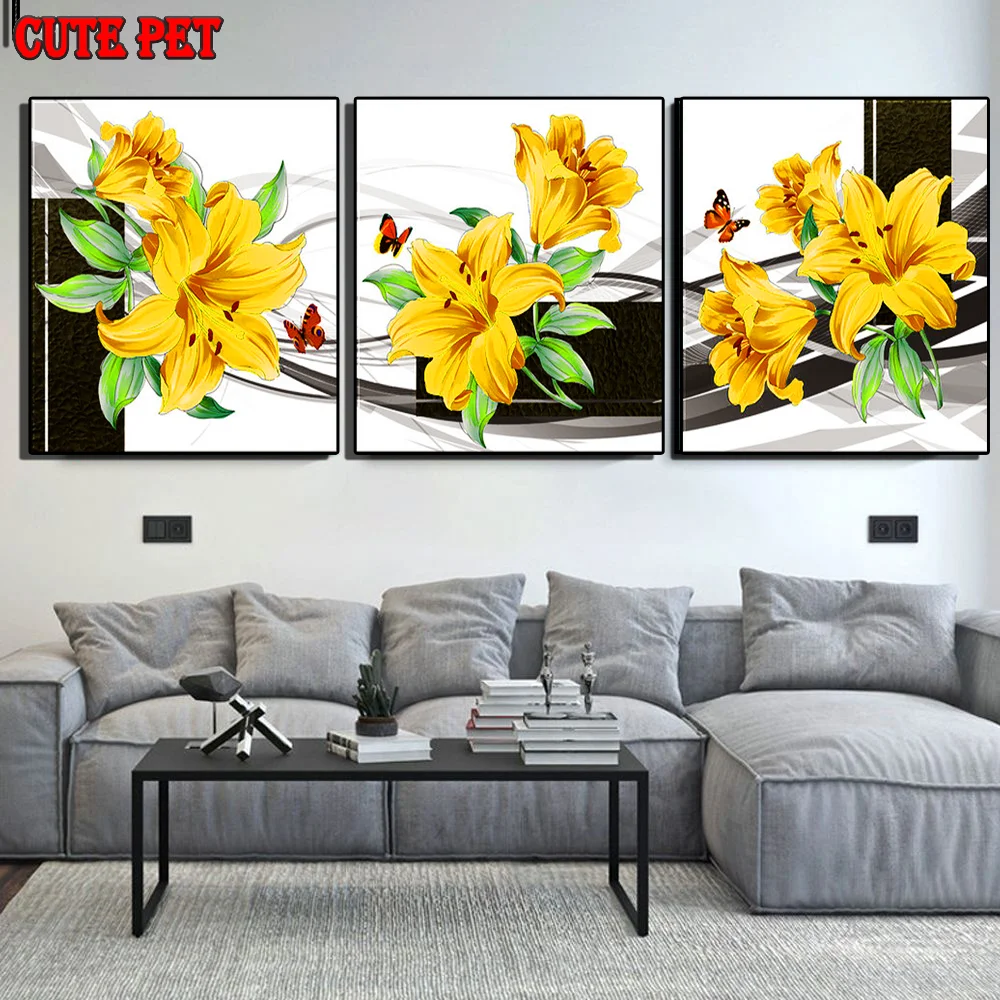 

5d вышивка крестиком домашний декор цветок лилии алмазная живопись Алмазная мозаика узор растение Алмазная вышивка картина вышивка крестиком