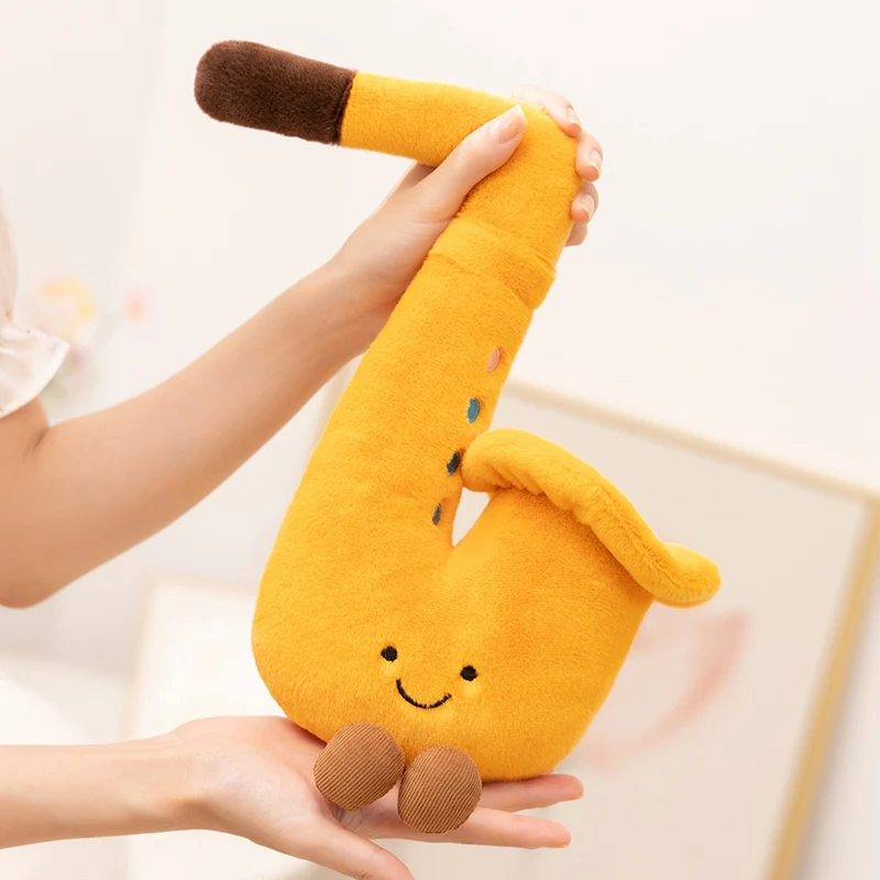 

Cute Musical Saxophone Plush Toy Stuffed Playful Instrument Soft Doll Decoration Kids Birthday Gifts