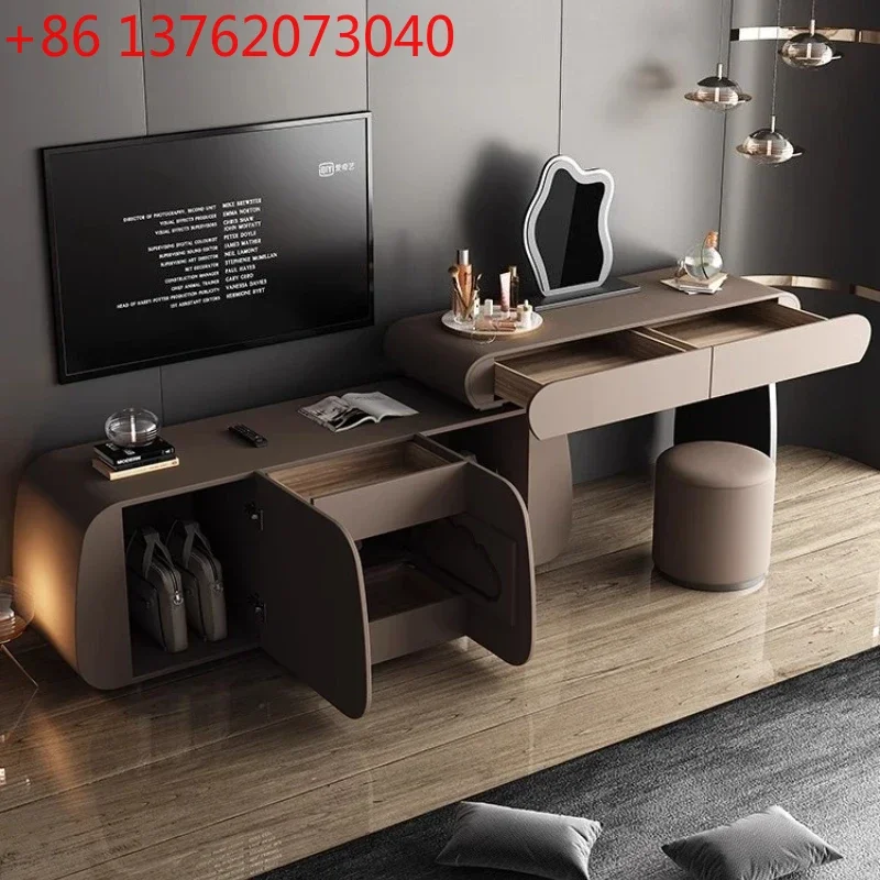 

Dressing Table Desk Dressers TV Stand Bedroom Furniture Luxury Top Makeup Table Cabinet Vanity Toiletries Illuminated Makeup