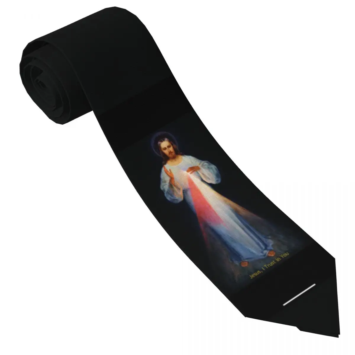 Corbata de la misericordia divina de Jesús, corbatas divertidas Kawaii católicas para hombres, corbatas de cuello de calidad para fiesta de boda,