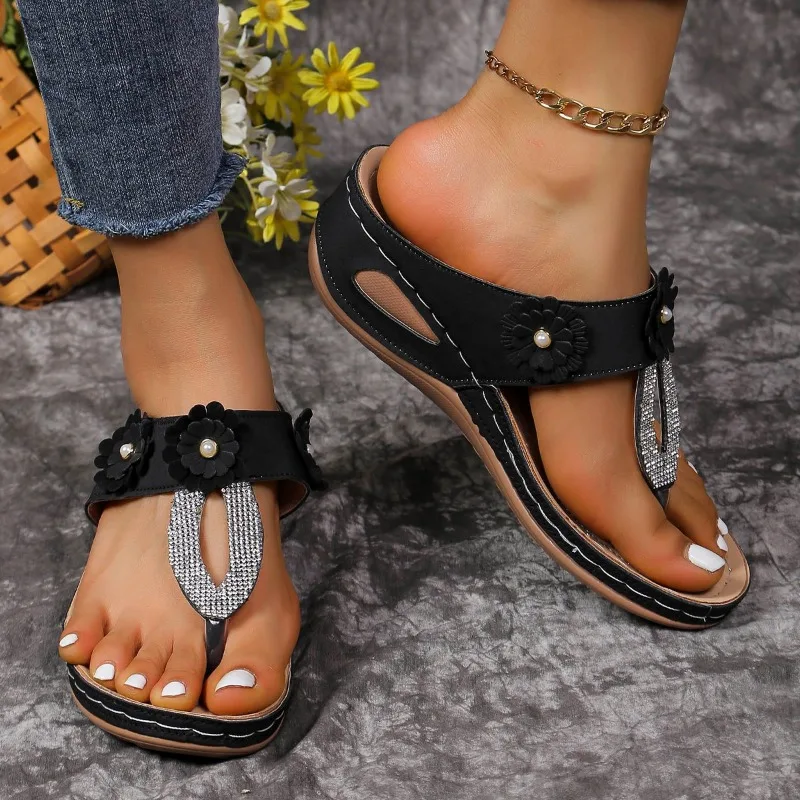 

Rimocy Fashion Clip Toe Wedge Sandals Women Summer Platform Rome Sandalias Mujer Plus Size Thick Sole Beach Shoes Ladies2024