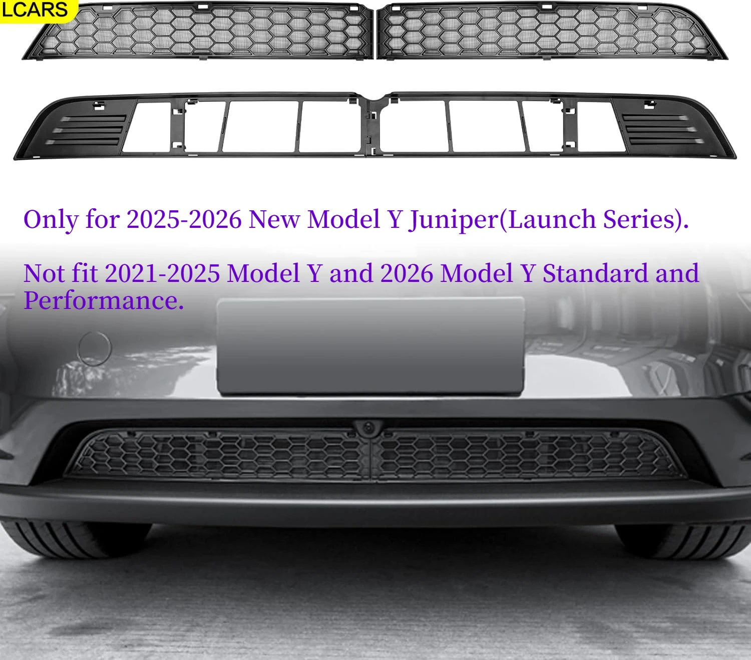 

Адаптированная для Tesla New Model Y 2026 года роскошная вентиляционная сетка для передней решетки, совместимая с аксессуарами Tesla Model Y Juniper (не применимо к стандартным и высокопроизводительным версиям 2026 года), защита от насекомых и пыли, съемн