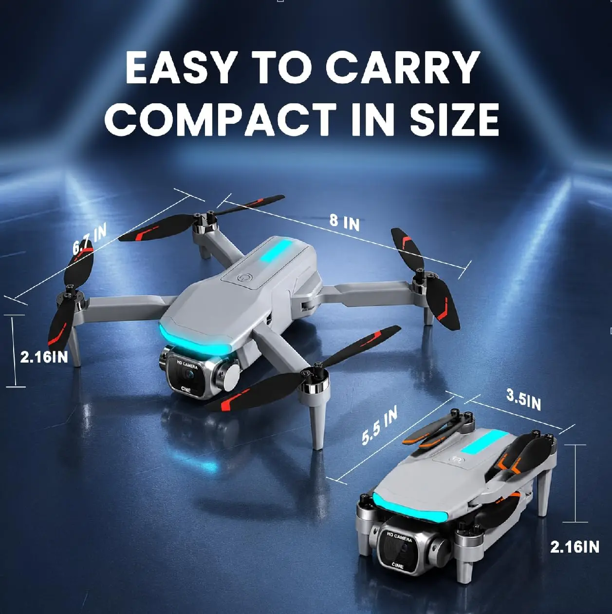 Drone Kids Camera Foldable RC Quadcopter 4.5 Remote Screen Brushless Motor Optical Flow Hover Adjustable 360 Flip Gesture Photo