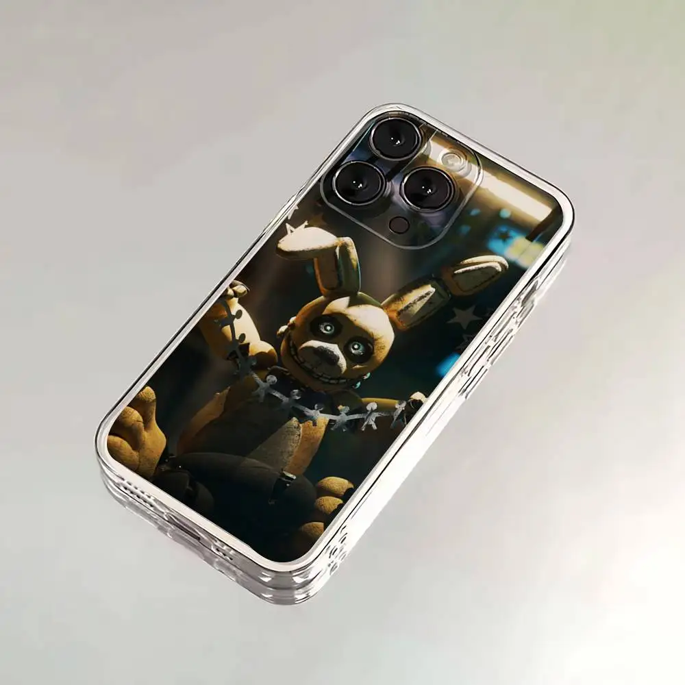 Funda de teléfono F-Fnaf Five-Nights-At-Freddys para iPhone 16,15,14,13,12,11,17 Pro,Max,Plus,X,XS,XR,SE,Mini funda suave transparente