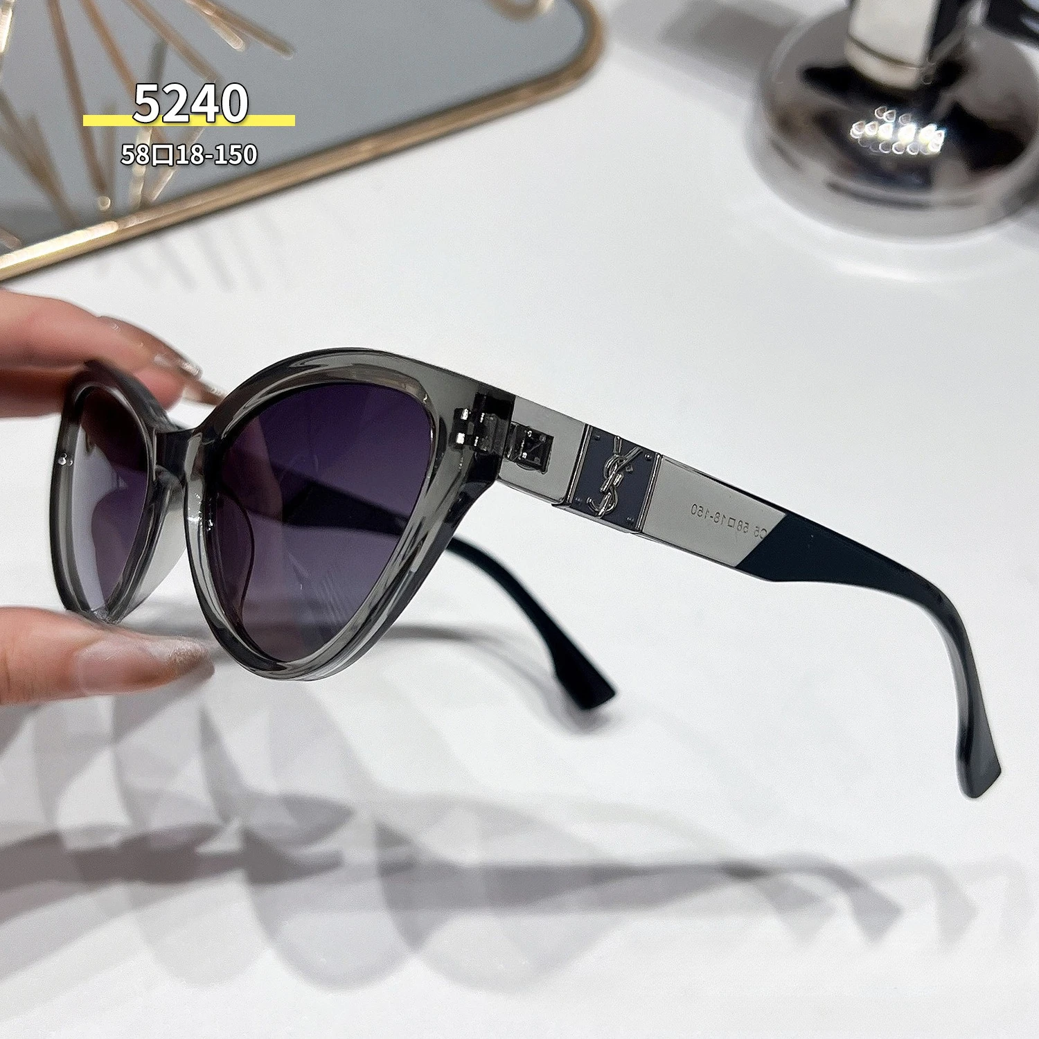 2025 New Women's Cat Eye Polarized Sunglasses - Small Frame Light Luxury High-End UV400 Protection, Popular Fashion Shades