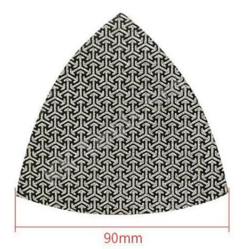 Imagem -06 - Triangular Diamante Polimento Pads Galvanizado Lixar Pad Telhas Pedra Mármore Concreto Vidro 60 120 200 400 Grit 90 mm Pcs