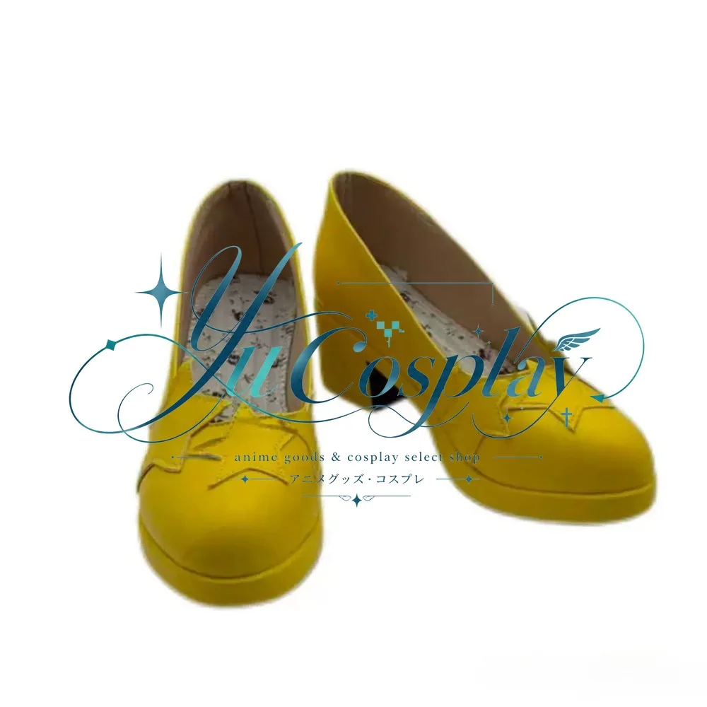 sakura-yellow-star-dress-cosplay-shoes-custom-boots-anime-magical-girl-performance-footwear