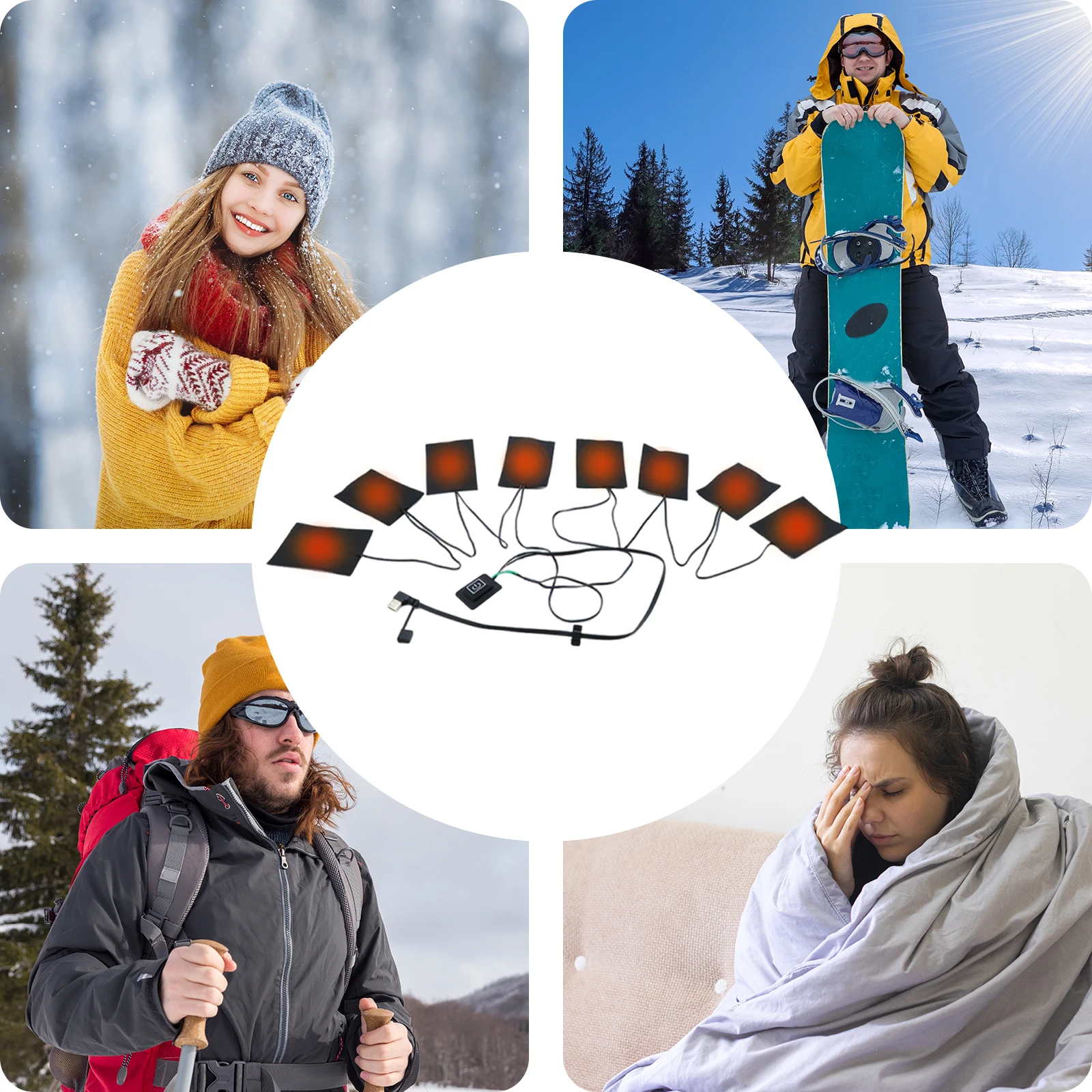 3 Levels Winter Heated Pads Wa - Winter Clothing Hiking 评论和价格