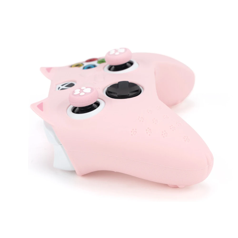 Cute Cat Paw Silicone Soft Protector Sticker Skin For Xbox Series X/S Game Controller Protective Case Thumb Stick Grip Cap Cover