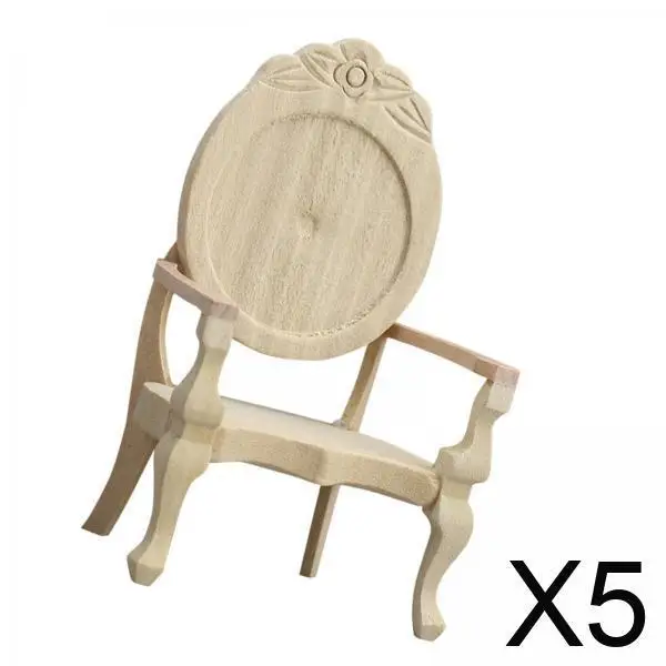 

5x Резное кресло-диванчик для кукольного домика, масштаб 1:12, для самостоятельной сборки, декоративное, универсальное