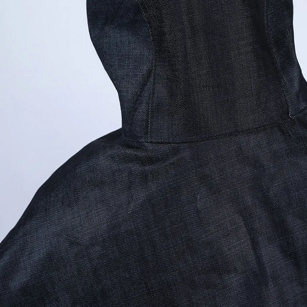 

Working Shawl Hat Dustproof Thick Denim Fabric Full Cover Protective Headgear for Cycling Gardening Food Processing Industry