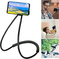 Universal Extendable Neck Hanging Selfie Stick Rack Adjustable Holder For iPad Samsung Xiaomi Tablet Necklace Kindle Bed Support