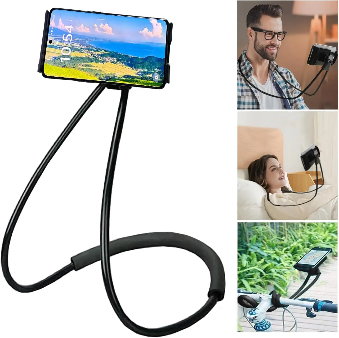 Universal Extendable Neck Hanging Selfie Stick Rack Adjustable Holder For iPad Samsung Xiaomi Tablet Necklace Kindle Bed Support