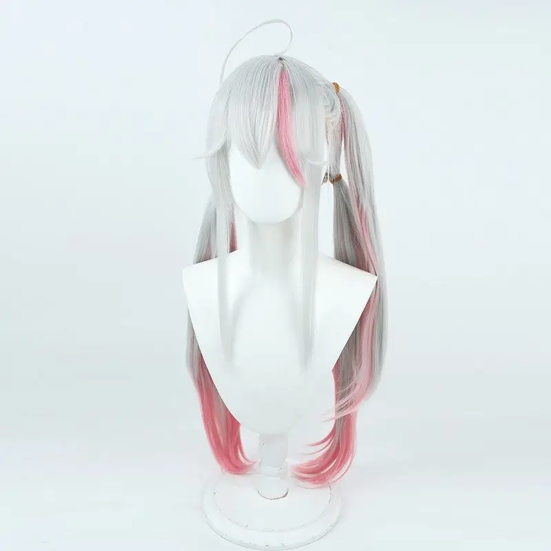 ゲームジャッカルコスプレウィッグシルバーホワイトコスプレウィッグピンクハイライト付きコミコンパーティー大人女性男性