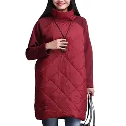 2024 Autunm coat women outer wear Winter long wadded jacket dress female Turtleneck padded parka dress Vestidos de mujer casual