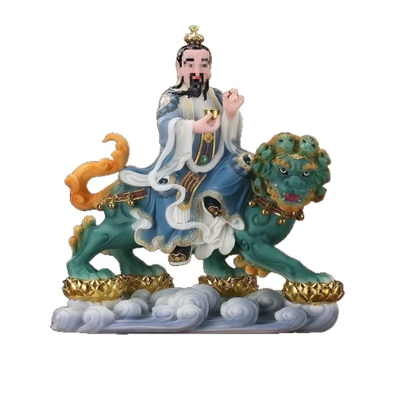 Taoist Patriarch Dongji Qinghua Emperor Statue Qingxuan Nine-headed Lion