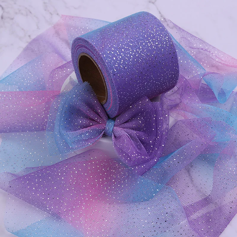 5yards 6cm Silver Dot Tulle Soft Iridescent Mesh Ribbon DIY Handmade Craft Tutu Bowknot Wedding Birthday Decor Fabric Supplies