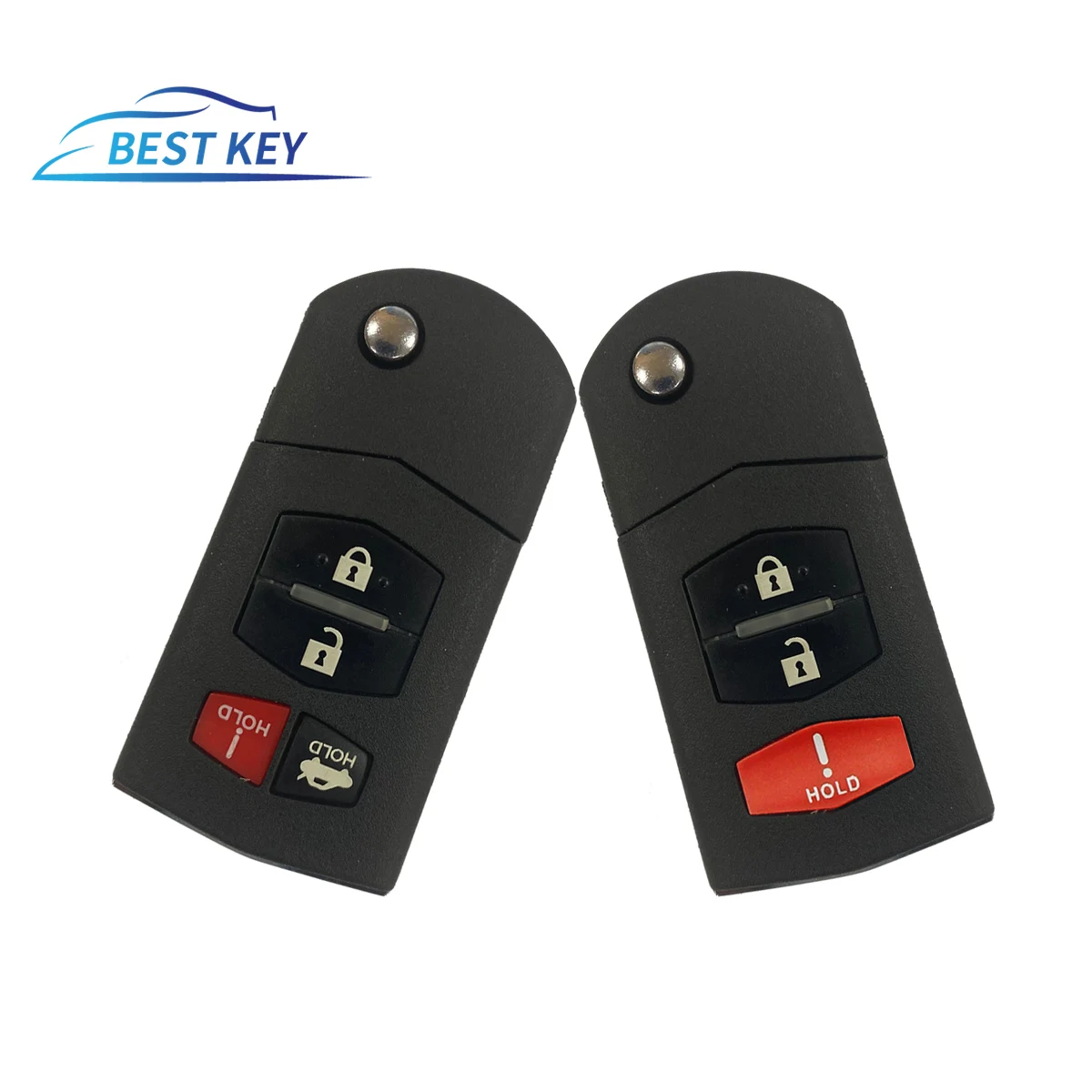 BEST KEY Replacement Flip Remote Car Key Shell Case 3/4 Buttons for Mazda 3 5 6 RX8 CX7 CX9 RX-8 CX-7 CX-9 Car Accessories