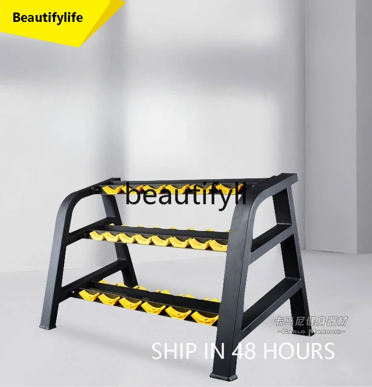 

J3215 Three-layer dumbbell rack, gym, commercial fitness equipment, indoor household fitness equipment 10 shelves