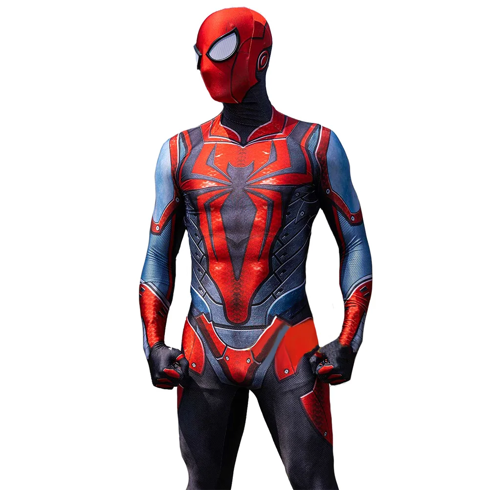 

PS4 Scarlet Spiderman Costume Cosplay Men Spandex Bodysuits Superhero PS4 Spiderman Zentai Suits Halloween Costume Adult Kids