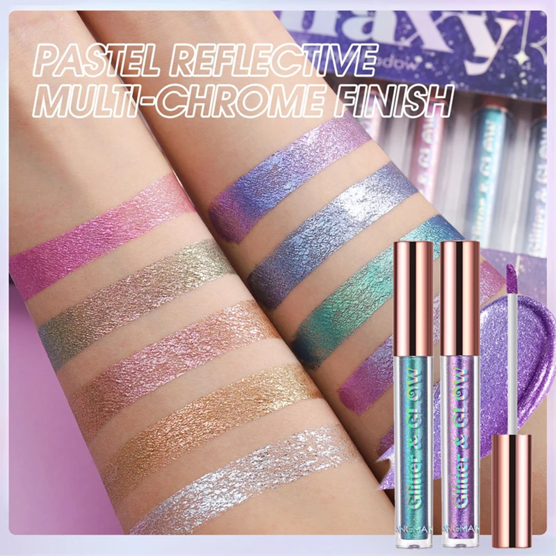 อายแชโดว์เหลวประกายมุกติดทนนานอายไลเนอร์แบบเหลวติดทนนานไฮไลท์ติดทนต่อการแต่งตาเป็นประกาย