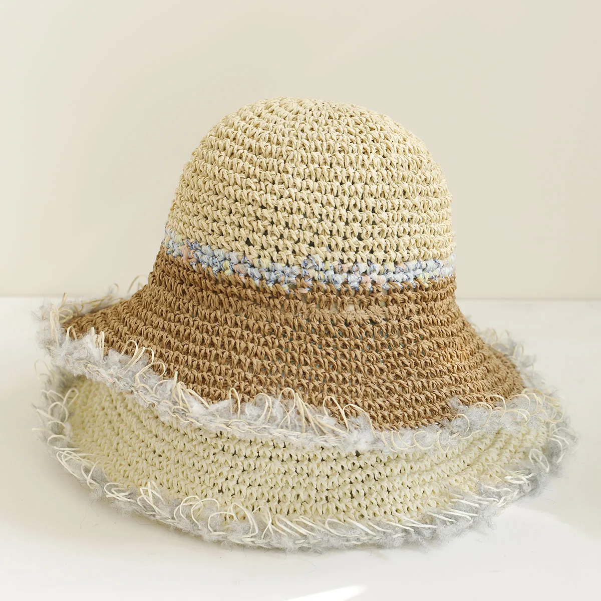 2026 NEU Y2K Handgefertigter Hochwertiger Bunter Sonnenhut Floppy Sommerhüte für Damen Strand Panama Stroh Kuppel Bucket Hat