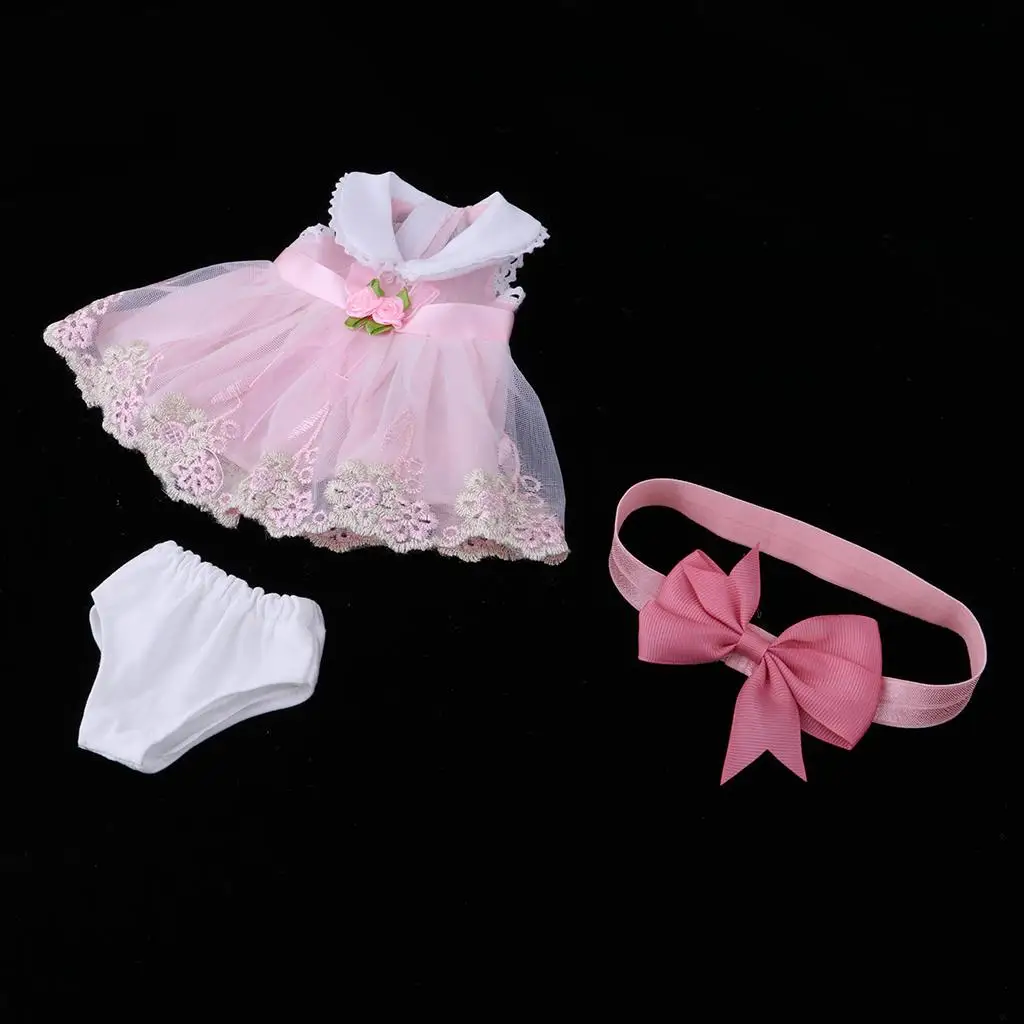 Saia de vestido de renda feita à mão para boneca de salão de 40 cm e 16 polegadas