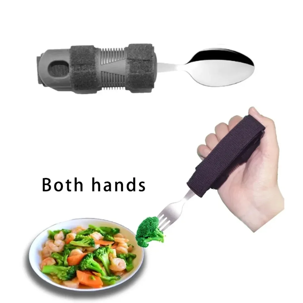 Thicken Elderly Disabled Anti-shake Tableware Hand Shake Rehabilitation Assistance Tools Portable Stainless Steel Nonslip Fork