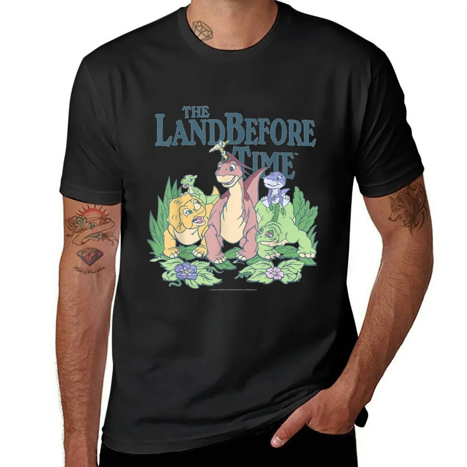 Camiseta de Land Before Time para hombre, ropa kawaii de amigos de dinosaurios, camisetas sublime