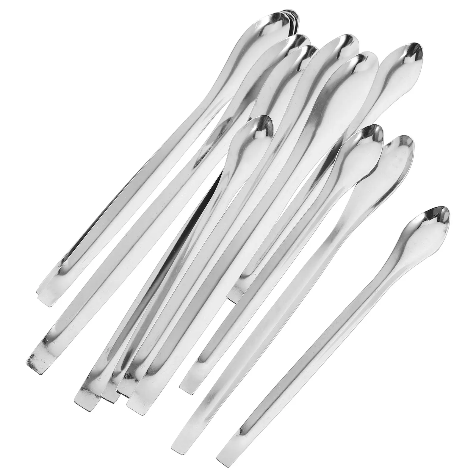

12pcs Stainless Steel Medicine Reagent Sampling Scoop Teaspoon Measuring Lab Mixing Spatula Tool