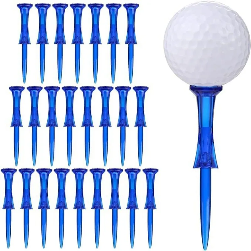 20Pcs New Low Resistance Golf Tees Plastic Cushion 80MM Golf Clubs Tee Double-layer Durable Golf Training Tools Outdoor Sports