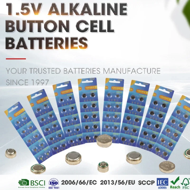 10-200PCS AG13/LR44 Button Batteries 1.5V Alkaline Battery 145mAh  Coin Batteries LR1154 for Watches  LED Lights Toy