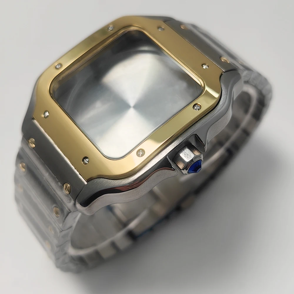 

Аксессуары для квадратных часов 38 мм, корпус из нержавеющей стали 316L, твердая задняя крышка для NH35 NH36, модификация и ремонт механизма