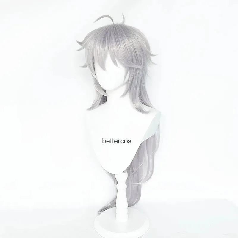 Wig ss23Impact RAZOR Wig Cosplay Halloween LeiZe Warna Abu-abu Perak Panjang