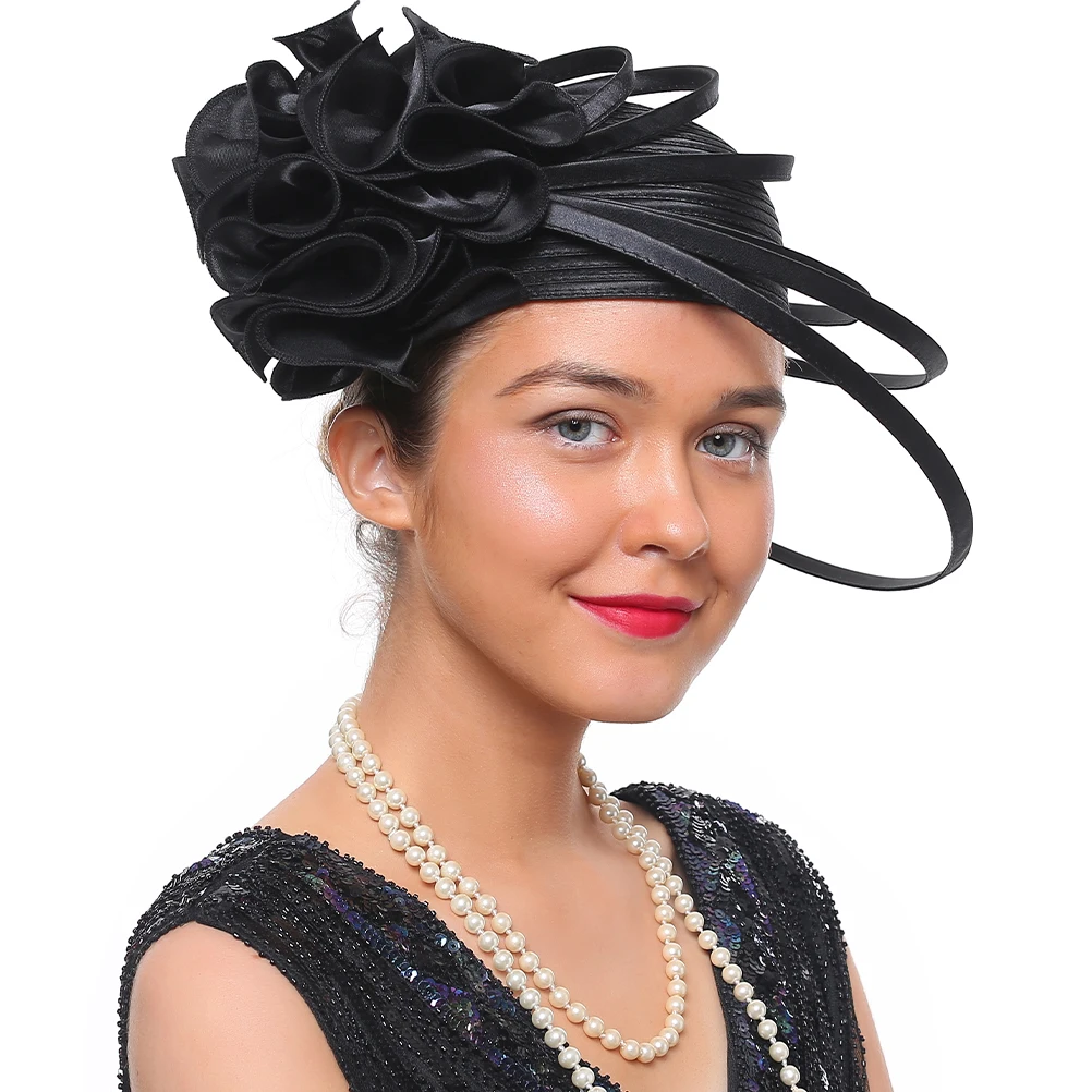 

Exaggerated Fascinator Hats Elegant Polyester ABS Lightweight Tea Party Bridal Banquet Wedding Headband Headdress Women Hair