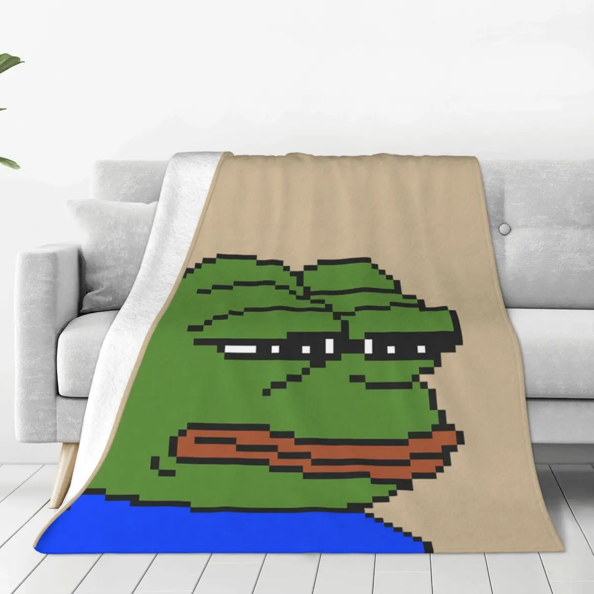 Pepe The Frog Peepo Emote Blankets Soft Warm Flannel Throw Blanket Bedding for Bed Living room Picnic Travel Home Sofa