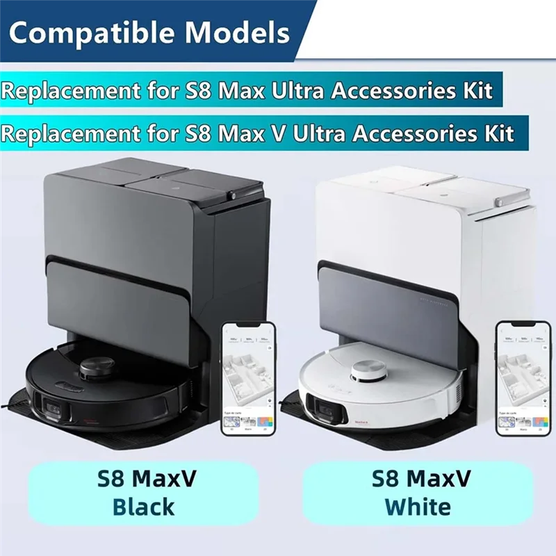

AT28-Dust Bags For Roborock S8 Maxv Ultra/S8 Max Ultra Robot Vacuum Spare Parts Rag Mop Cloth Bags Mop Pads Accessories