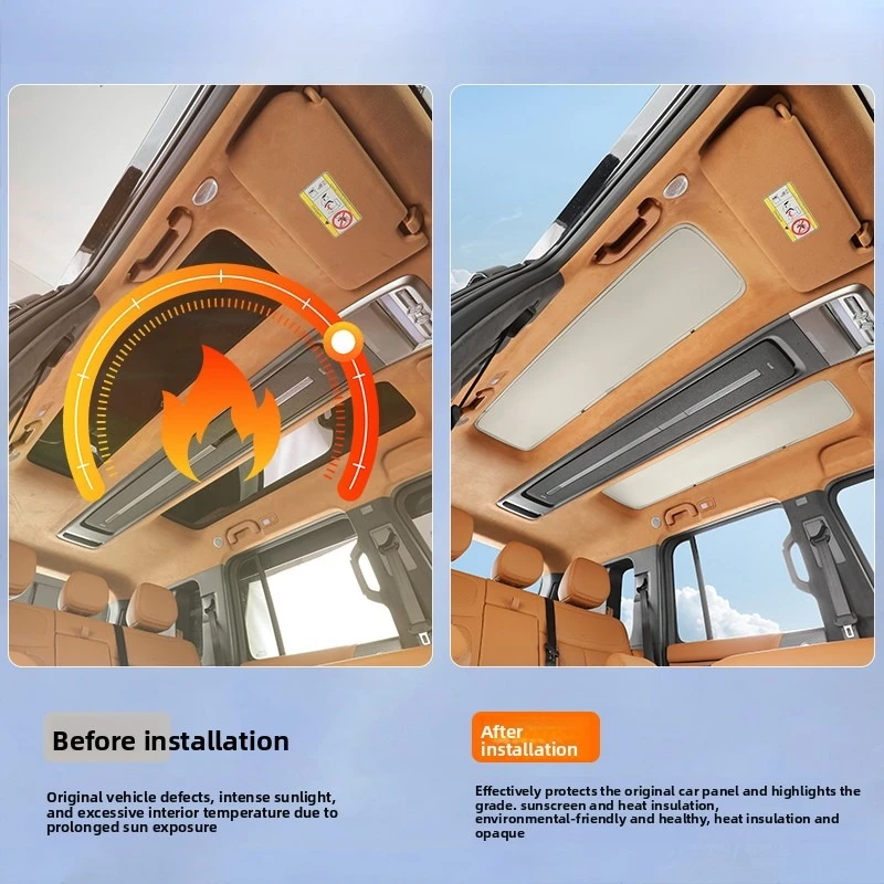 

For Chery ICAUR ICAR V27 2026 2Pcs Car Sunroof Sunshade Graphene Canopy Sun Protection Heat Insulation Roof Privacy Curtain