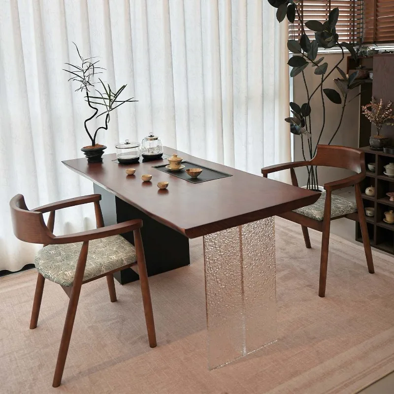 log balcony and chair combination small high-end household solid wood