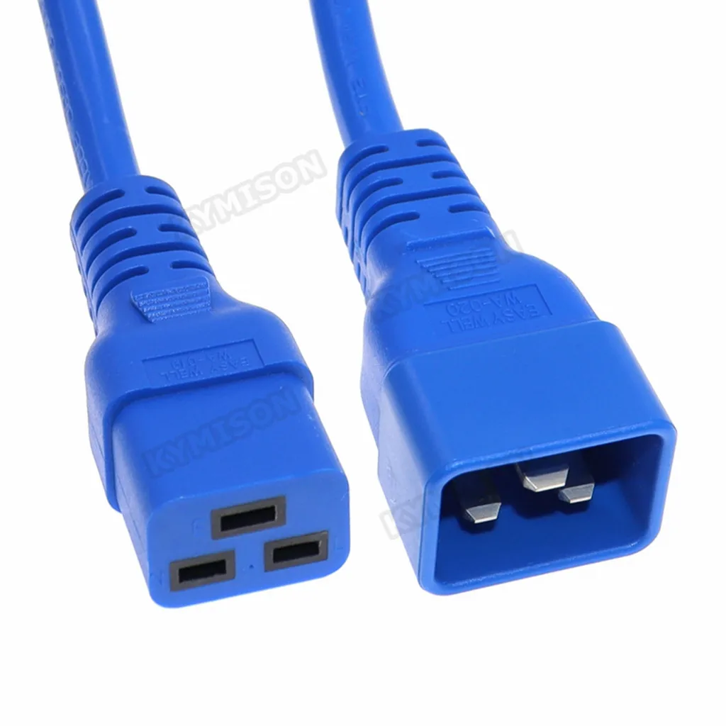 Прочный кабель-удлинитель 14AWG для ПК, синий цвет, IEC 320 C19-C20