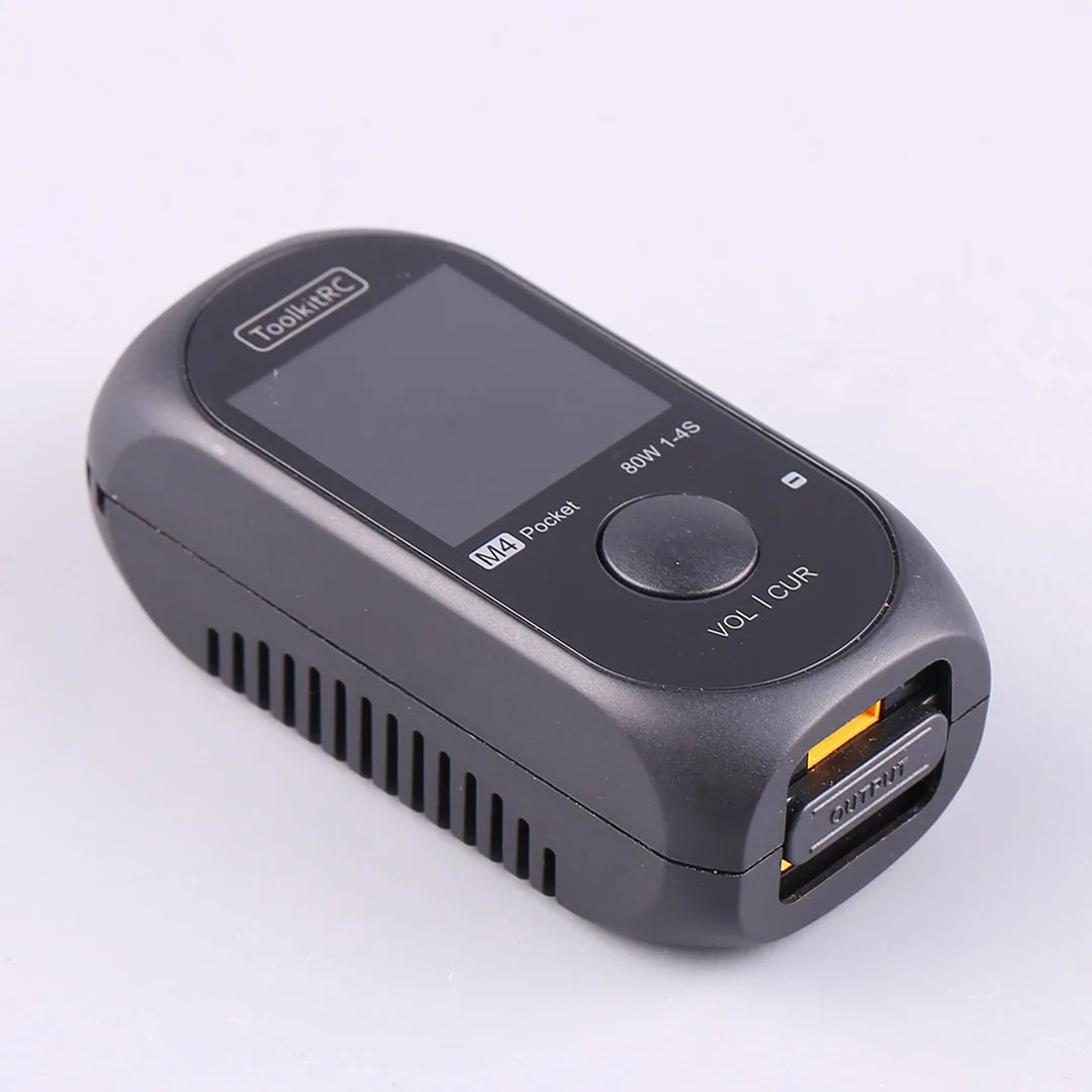 ToolkitRC M4 Pocket DC 80W 5A XT30 XT60 Input USB-C Input/Output Charger for 1-4S LiPo Battery Quick Charger Function