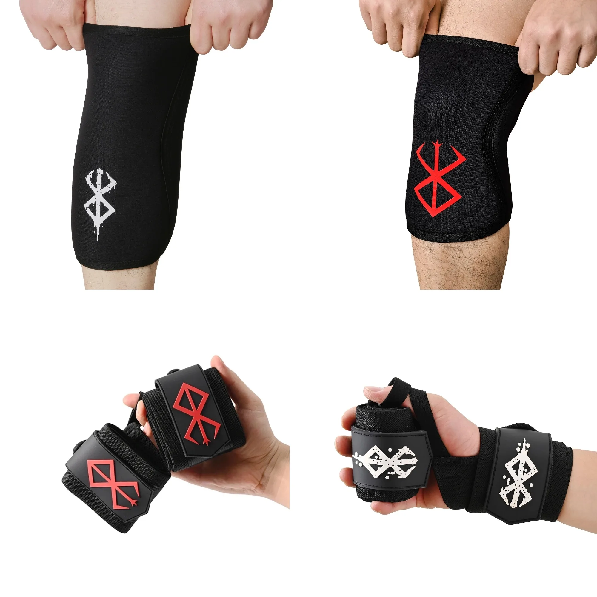 Correas de muñeca Berserk para levantamiento de pesas, soporte de muñeca de Anime con bucle de pulgar resistente, correa de levantamiento Berserk para gimnasio,
