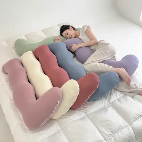 Soft Breathable Ergonomic Body Pillow All Seasons L-shaped Side Sleep Bed Pillows High Elasticity Support Multifunctional Pillow