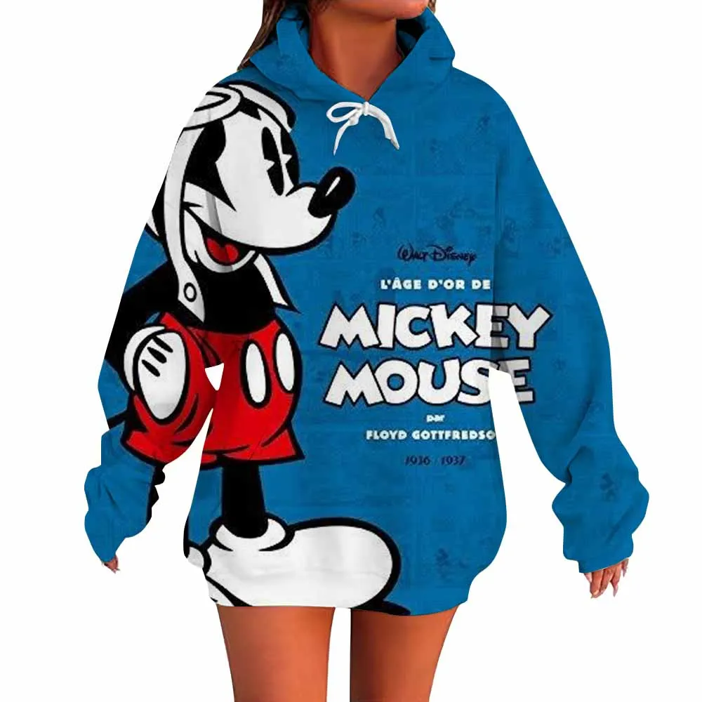 Sudadera con capucha moda mujer Harajuku estética Disney Mickey Mouse estampado sudaderas clásicas Unisex Vintage con capucha jerseys sudaderas