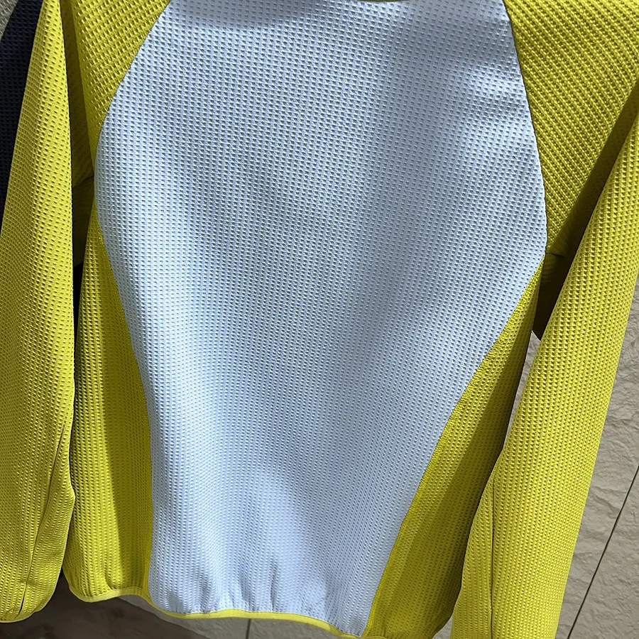 Unisex Mountain-Style Color-Block-Kapuzenpullover – Atmungsaktives Waffelstrick-Langarmshirt für Outdoor-Wanderungen & Radfahren – Detail 13