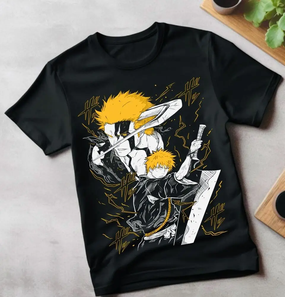 

Bleach Ichigo Kurosaki T-shirt Manga Strip Horror Anime Gift Shirt Tee All Size