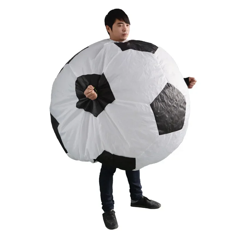 Disfraz inflable de balón de fútbol para adultos, divertido disfraz de Mascota de fútbol, vestido de fantasía para fiesta, accesorios de carnaval, traje de soplado