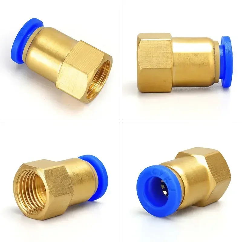 Pneumatic Elbow Connector Tube Air Push In Fittings PLF Hose OD 4 6 8mm - Female Thread M5\'\' 1/8\'\' 1/4\'\' 3/8\'\' 1/2\'\'